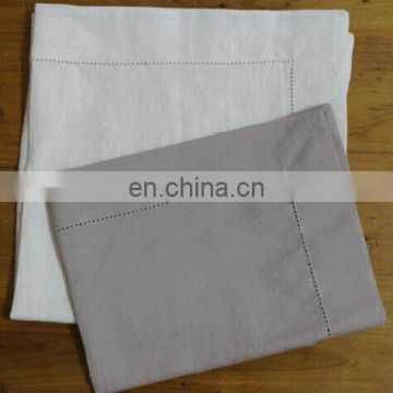 beige/white colors linen napkin / placemat with hemstitch for wedding/high market