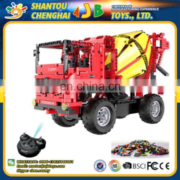 C51014W 814 pcs diy remote control ABS building block rc mixer truck