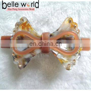 Fashion France brown acetate rhinestone hair clips design
