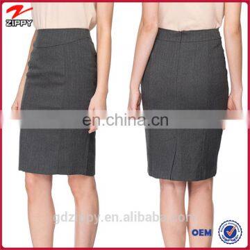 Grey Fashion Knee Length Pencil Skirt For Mature Women