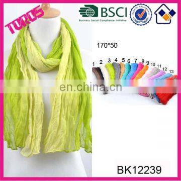 HIGH QUALITY WRINK HEABSCARF GREEN NEW TOTTY DEGRADE SCARF