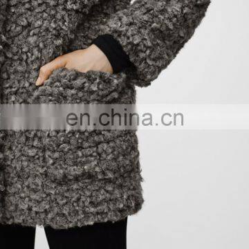 2015 Winter Sherpa Wool Varsity Jackets Models for Ladies Trench Coat With Hood NT6800 photo-6