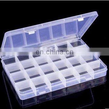 24 Compartments Transparent Plastic Box Jewelry Bead Storage Container Craft Organizer