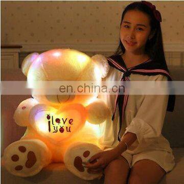 HI CE Wholesale promotional light up teddy bear plush toy led light toy