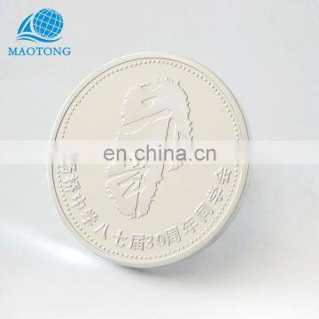 Custom made cheap price metal pure silver souvenir coins