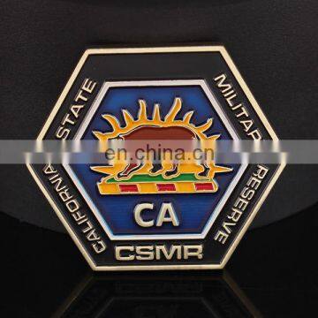 hexagon soft enamel coin custom metal challenge coin