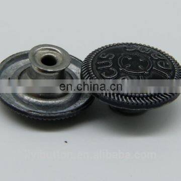 factory direct sale 20mm alloy spray grey color jeans button for clothing