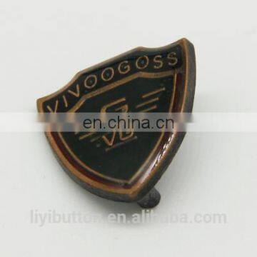 Fashional decorative metal plate with enamel handbag logo metal plate