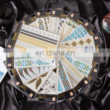 2017 Hot Metallic Gold Temporary Hand Body Sticker Tattoo photo-2