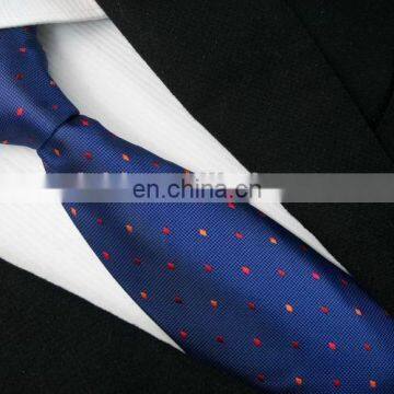 Fashion red dot cheap woven slim ties for men design