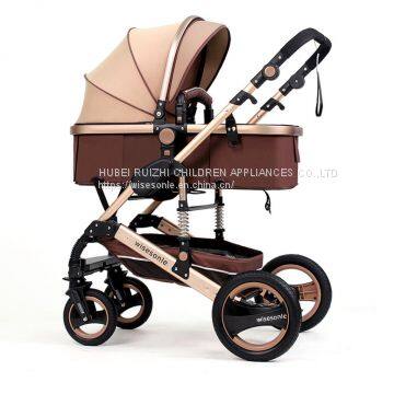 Factory Wholesale High-End New style and Luxury Aluminum Alloy Baby Stroller,Can Sit and Lie Baby Pram,