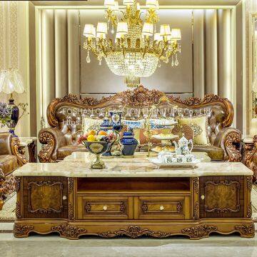 Comfortable Luxury Wood Carving Sofa Set/solid Wood Home Furniture