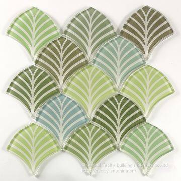 Crystal Mosaic Glass Inkjet Tile China Manufacturer Sector Shape photo-4