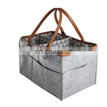 Factory Direct Sale Baby Diaper Caddy Organizer Felt Bag photo-3