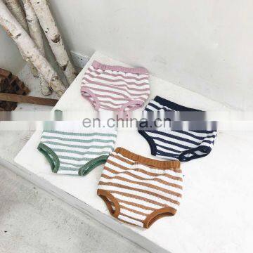 Spring Autumn Baby Girls Boys Stipe Cotton Knit Shorts