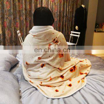 7 Foot Diameter 84 Inches 300 GSM Fabric Plush Giant Tortilla Novelty Adult Burrito Style Blanket photo-3