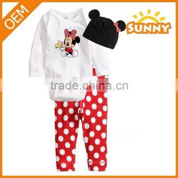 100% Cotton 3pc Baby Clothes Set Cartoon