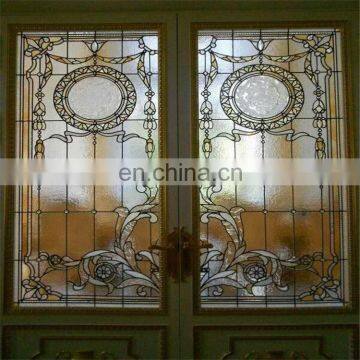 3mm stained acid etched glass for home decor/sliding door