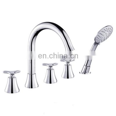 5 Piece Set Brass Massage Bathtub Water Faucet Shower Mixer