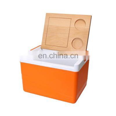 GiNT 11L High Quality PU Foam Insulation Wooden Lid Hard Cooler Portable Handles Ice Cooler Boxes