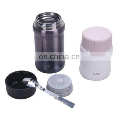 Factory direct sale 500ml stainless steel double wall lunch box food jar with spoon