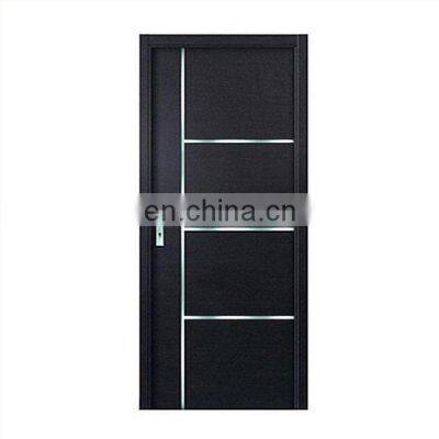 Decorative best paint apartment bedroom black wood interior door single leaf wooden flush walnut veneer luxury hotel door