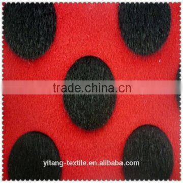 black dot flocking velvet fabric