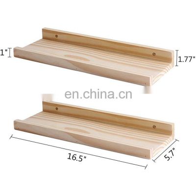 Wholesale living room wall mounted  wood floating picture ledge shelves