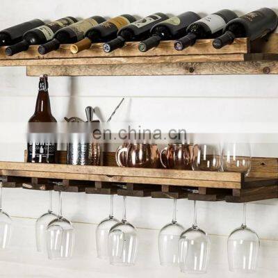 2 Piece 8 Bottle Wall Mounted Wine Rack Set photo-4