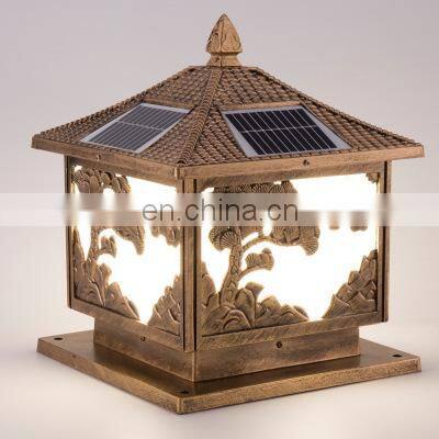 Outdoor LED Solar Pillar Post Lights Garden Decor Solar Fence Main Gate Light
