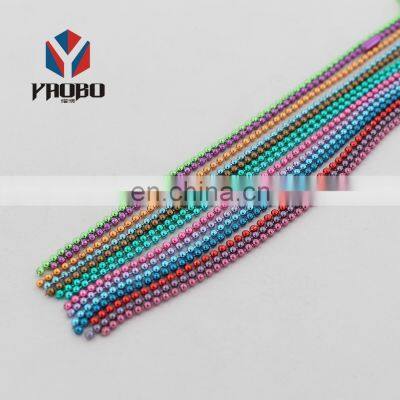 Fashion High Quality Metal Colored Ball Chain With Connectors