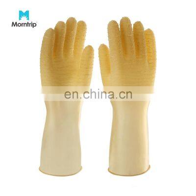 EN388 certified industrial chemical resistant rubber latex working hand gloves crinkle dexterity for industry logistics