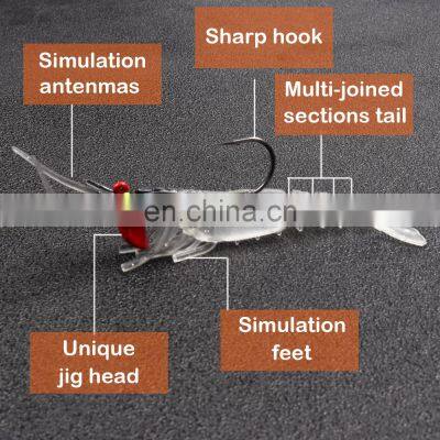 JOHNCOO Wholesale In Stock 9cm 10g Soft Lure Soft Baits Lead Hook Shrimp Soft Fishing Lures photo-2
