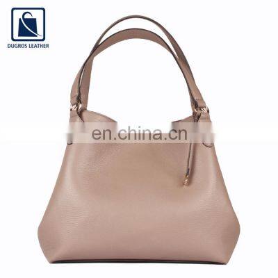 Fashion Style Matching Stitching and Polyester Lining Eye Catching Pattern Women Genuine Leather Handbag