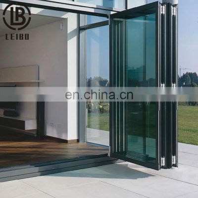 75 series glass exterior aluminium metal french bi fold doors