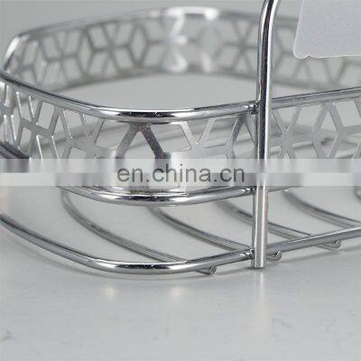 Hot Sales Adhesive Corner Shower Caddy Iron Wire Rack Bathroom Corner Shelf photo-5