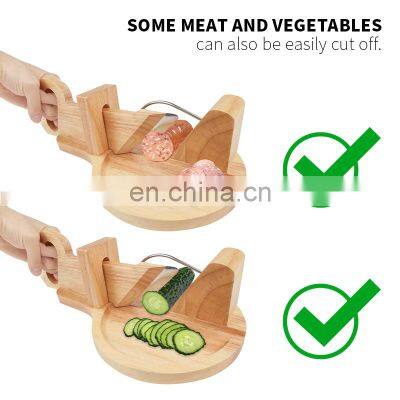 Guillotine Wood Meat Cutting Board Wooden Sausage Slicer Guillotine Slicer photo-3