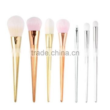 Metal handle makeup brushes rose gold 7pcs hot sale