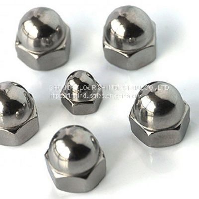 Galvanized Hexagon Lock Nut , Stainless Steel / Carbon Steel Domed Cap Nut