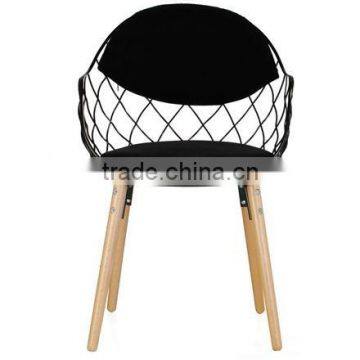 Replica Italian Elegant Design Wooden Frame With PU Seat Stlylish Metal Wire Pina Chair by Jaime Hayon for Dining Room photo-2