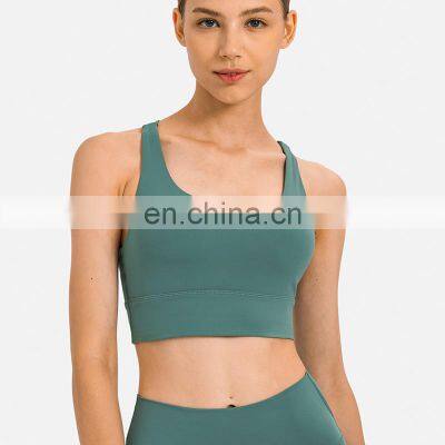 2024 New Best Energy Longline Sports Bra Gym Athletic Fitness Clothing Padded Sexy High Strength Strappy Womens Yoga Bra photo-4
