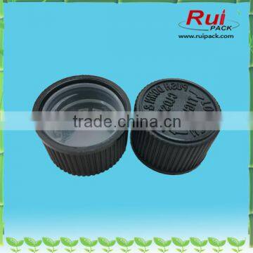 20mm black plastic child proof cap, 20mm black CRC, plastic medical CRC