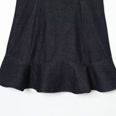 2025 New Fashionable Elegant Women's Denim Layered Decorative Short Dress