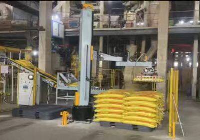 Adjustable Box Palletizer Fixed Type Stacker Crane Single Column Palletizer 450 bags per hour