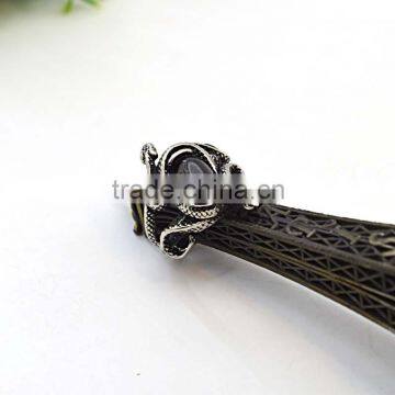 Stainless Steel Big Eye Snake Ring Men's Punk Rock Jewelry Ring photo-5