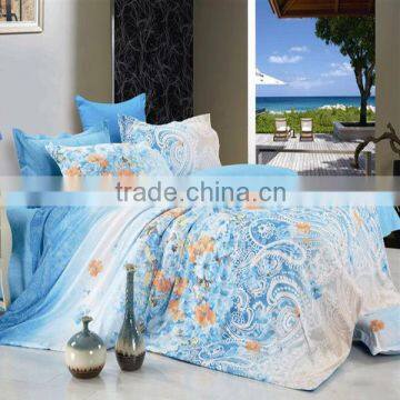 Pigment Print Flower Bedding Cotton Duvet Cover Bed Set