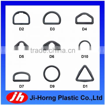 Plastic D and triangle ring belt webbing buckle for bag accessories