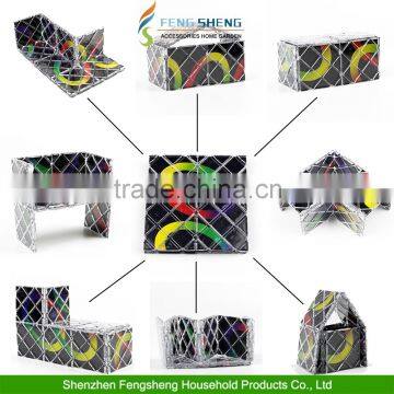 8 Panel 3 Ring Magical Cube Master Magic Folding Puzzle Toy Ghost Hand