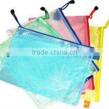 stationary zipper pvc mesh bag