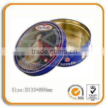 Round Tin Metal Box For Biscuit